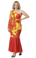 A - a beautiful dress with orange flowers